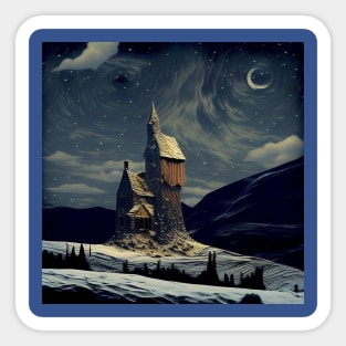 Starry Night Above The Shrieking Shack Sticker